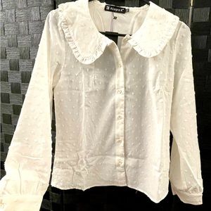 Allegra K long sleeve bottom down blouse